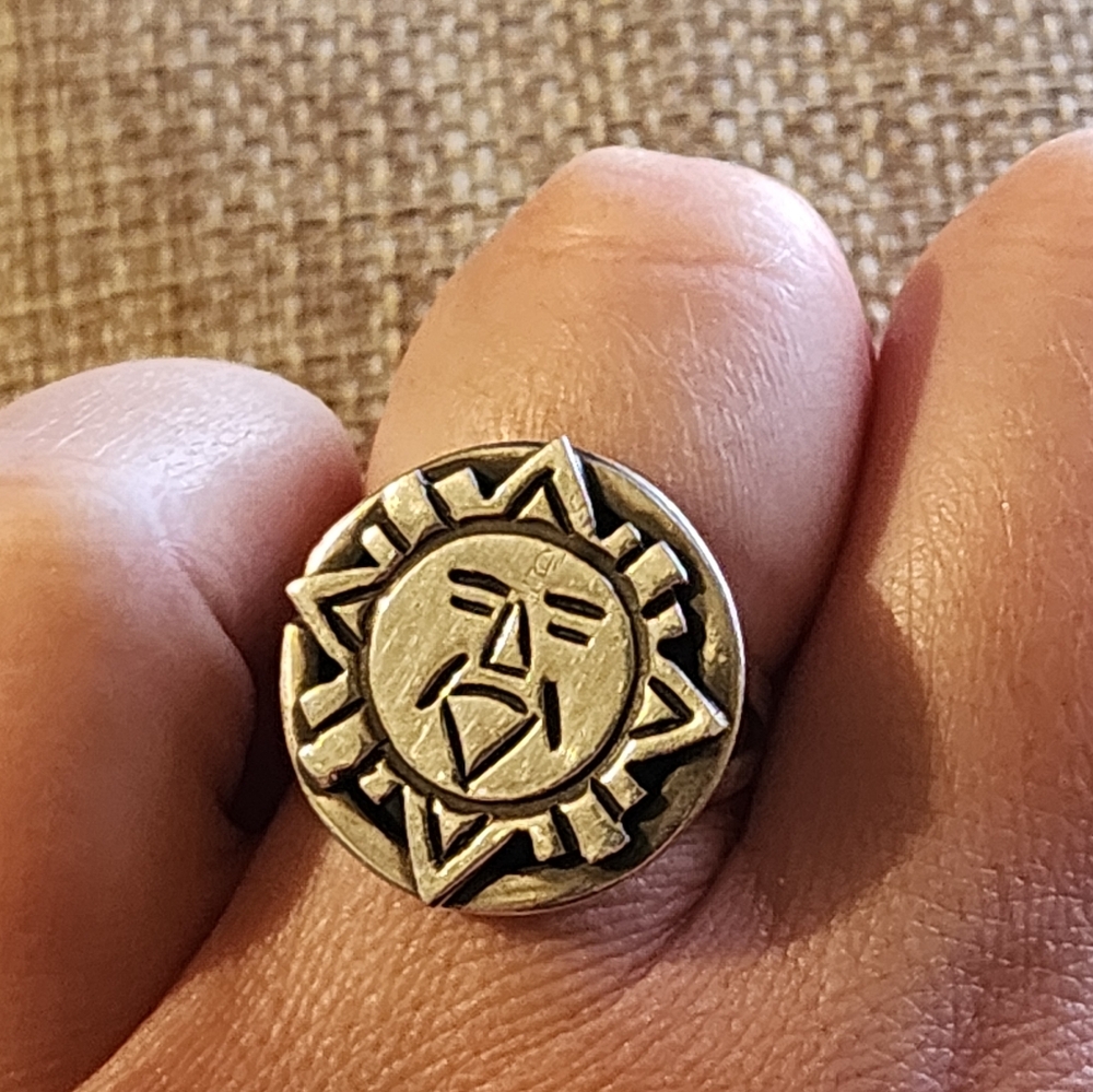 Unique Silver Sun Ring - image 2